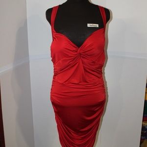 Red satin 2X dress